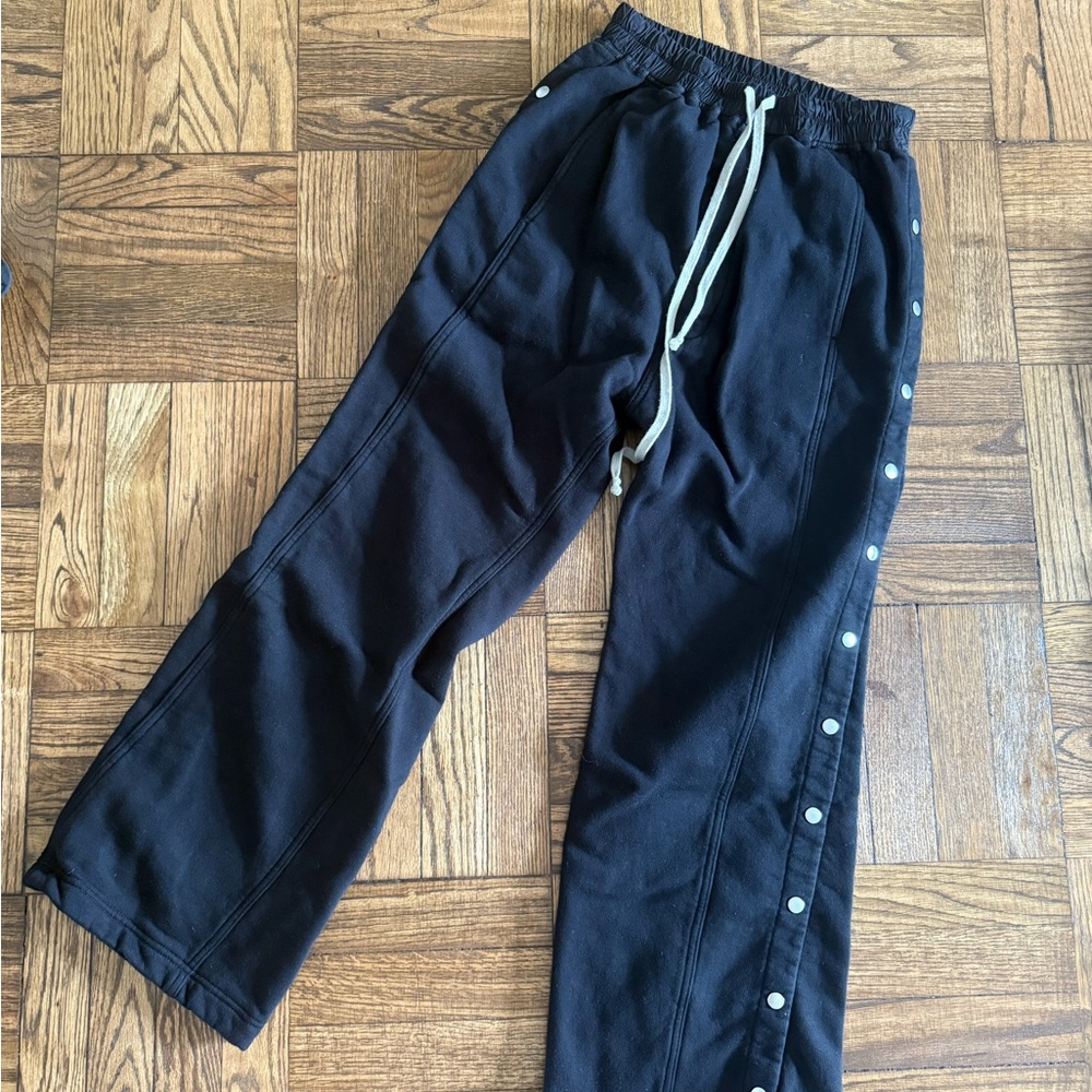 RAF Simons Black Snap Button Sweat Pants